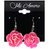 Mi Amore Flower Dangle-Earrings Pink/White