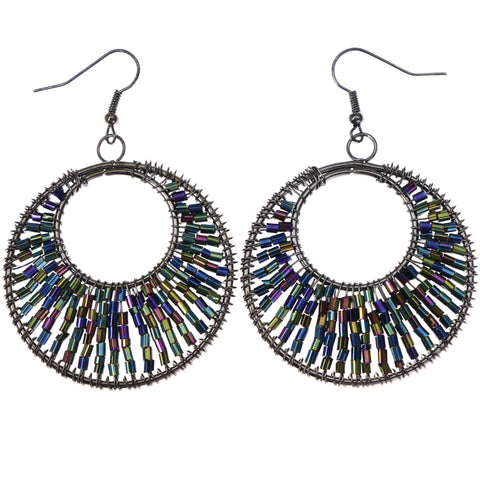 Mi Amore AB Finish   Dangle-Earrings Blue & Green