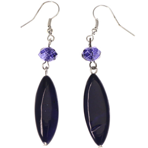 Mi Amore Dangle-Earrings Purple/Silver-Tone