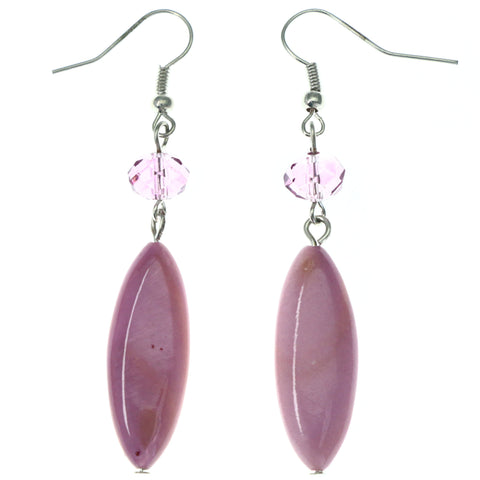 Mi Amore Dangle-Earrings Pink/Silver-Tone