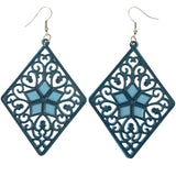 Mi Amore Flower Dangle-Earrings Blue