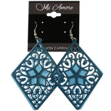 Mi Amore Flower Dangle-Earrings Blue