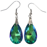Mi Amore Faceted  Dangle-Earrings Green/Blue