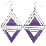 Mi Amore Dangle-Earrings Purple/Silver-Tone