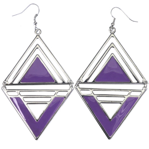 Mi Amore Dangle-Earrings Purple/Silver-Tone