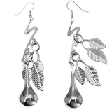 Mi Amore Leaf Dangle-Earrings Silver-Tone