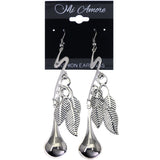 Mi Amore Leaf Dangle-Earrings Silver-Tone