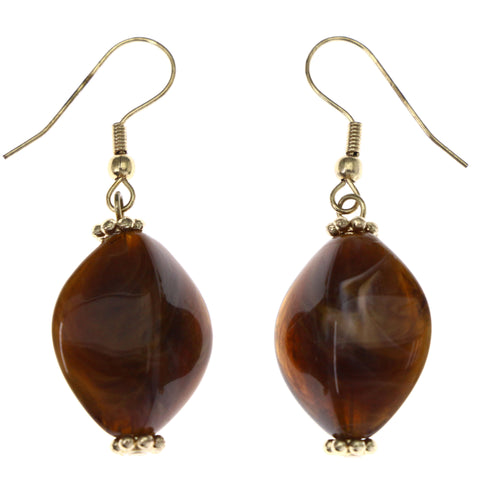 Mi Amore Dangle-Earrings Brown/Gold-Tone