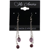 Mi Amore Dangle-Earrings Silver-Tone/Purple