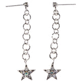 Mi Amore Star Drop-Dangle-Earrings Silver-Tone