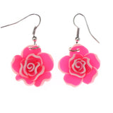 Mi Amore Flower Dangle-Earrings Pink/White