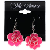 Mi Amore Flower Dangle-Earrings Pink/White