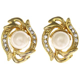 Mi Amore Stud-Earrings Gold-Tone/White