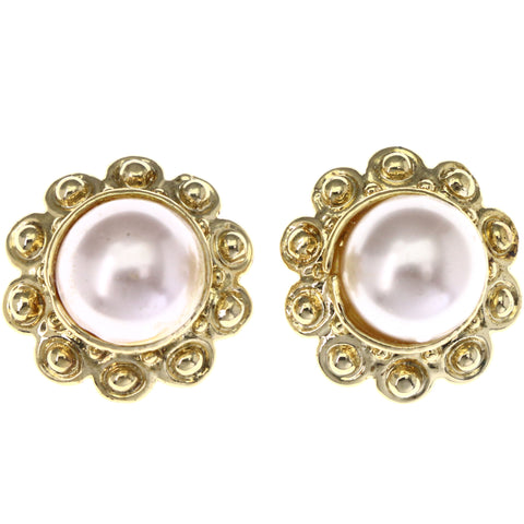 Mi Amore Stud-Earrings Gold-Tone/White
