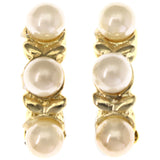 Mi Amore Stud-Earrings Gold-Tone/White
