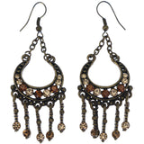 Mi Amore Antiqued Dangle-Earrings Gold-Tone/Brown