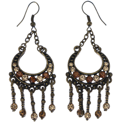 Mi Amore Antiqued Dangle-Earrings Gold-Tone/Brown