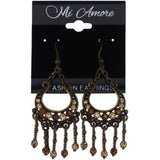 Mi Amore Antiqued Dangle-Earrings Gold-Tone/Brown