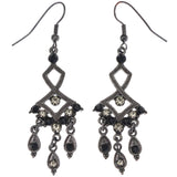 Mi Amore Antiqued Dangle-Earrings Silver-Tone/Black