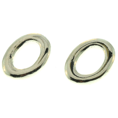 Silver-Tone Metal Stud-Earrings