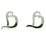 Silver-Tone Metal Stud-Earrings