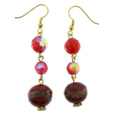 Mi Amore Dangle-Earrings Gold-Tone/Red