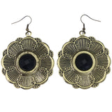 Mi Amore Antiqued Flower Dangle-Earrings Gold-Tone & Black