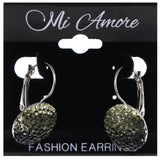 Mi Amore Dangle-Earrings Green/Silver-Tone