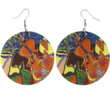 Mi Amore Cello Flower Dangle-Earrings Multicolor & Silver-Tone