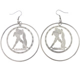 Mi Amore Zodiac Aquarius,Water-Bearer Dangle-Earrings Silver-Tone