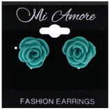 Mi Amore Rose Stud-Earrings Green
