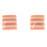 Mi Amore Striped Stud-Earrings Pink/White