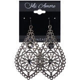 Mi Amore Flower Dangle-Earrings Silver-Tone