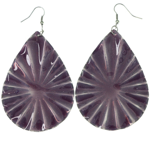 Mi Amore Glitter Dangle-Earrings Purple/Silver-Tone
