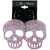 Mi Amore Skull Dangle-Earrings Purple