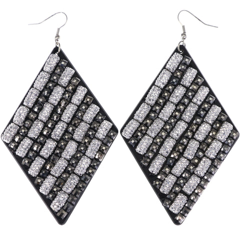 Mi Amore Dangle-Earrings Silver-Tone/Black