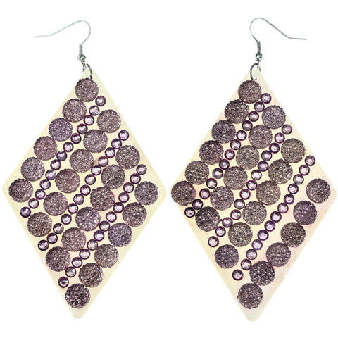 Mi Amore Dangle-Earrings Purple/White