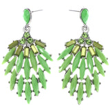 Mi Amore Drop-Dangle-Earrings Green/Silver-Tone