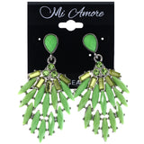Mi Amore Drop-Dangle-Earrings Green/Silver-Tone