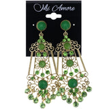 Mi Amore Filigree Drop-Dangle-Earrings Green/Gold-Tone
