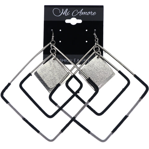 Mi Amore Dangle-Earrings Silver-Tone/Black