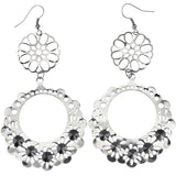 Mi Amore Flower Dangle-Earrings Silver-Tone