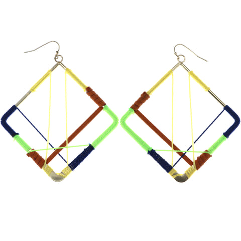 Mi Amore String Art Dangle-Earrings Multicolor/Gold-Tone