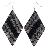 Mi Amore Bow Dangle-Earrings Black/Silver-Tone