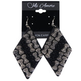 Mi Amore Bow Dangle-Earrings Black/Silver-Tone