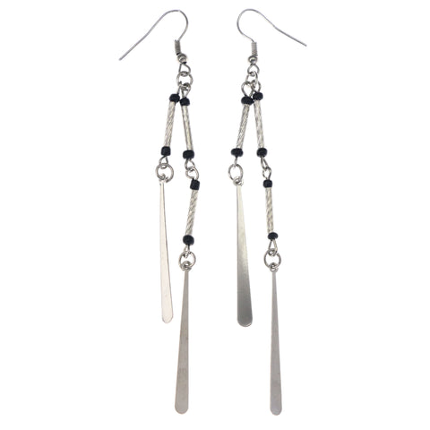Mi Amore Dangle-Earrings Silver-Tone/Black
