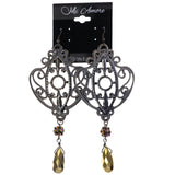 Mi Amore AB Finish Dangle-Earrings Silver-Tone/Yellow