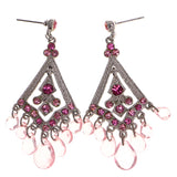 Mi Amore Dangle-Earrings Silver-Tone/Pink