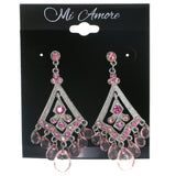 Mi Amore Dangle-Earrings Silver-Tone/Pink