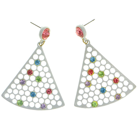 Mi Amore Triangle Drop-Dangle-Earrings White/Multicolor